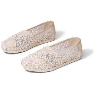 Toms Women’s Classic Natural Floral Lace Slip-Ons